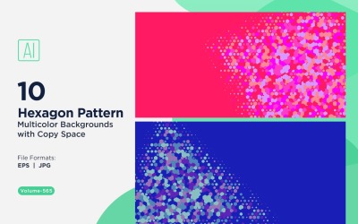 Esagono colorato di varie dimensioni Versatile modello di sfondo 565