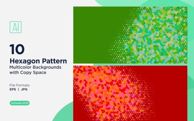 Esagono colorato di varie dimensioni Versatile modello di sfondo 570