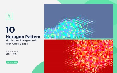 Esagono colorato di varie dimensioni Versatile modello di sfondo 576