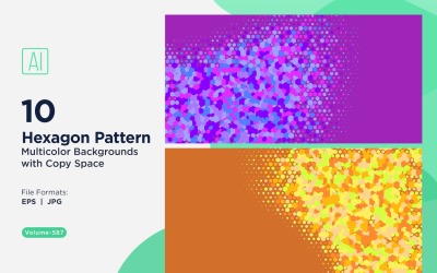 Esagono colorato di varie dimensioni Versatile modello di sfondo 587