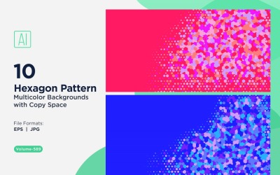 Esagono colorato di varie dimensioni Versatile modello di sfondo 589