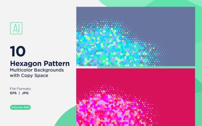 Esagono colorato di varie dimensioni Versatile modello di sfondo 590