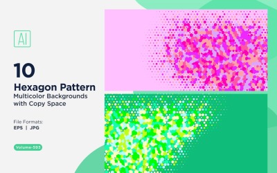Esagono colorato di varie dimensioni Versatile modello di sfondo 593