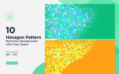 Esagono colorato di varie dimensioni Versatile modello di sfondo 597
