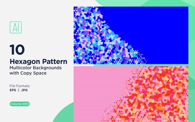 Esagono colorato di varie dimensioni Versatile modello di sfondo 600