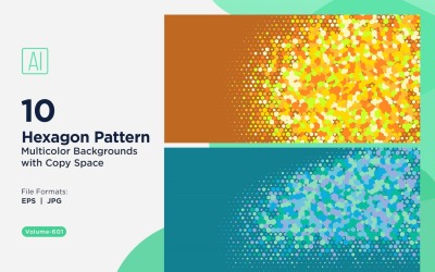 Esagono colorato di varie dimensioni Versatile modello di sfondo 601