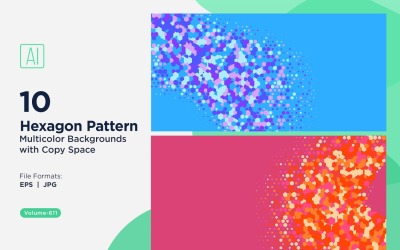 Esagono colorato di varie dimensioni Versatile modello di sfondo 611
