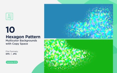 Esagono colorato di varie dimensioni Versatile modello di sfondo 619
