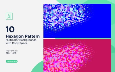 Esagono colorato di varie dimensioni Versatile modello di sfondo 623