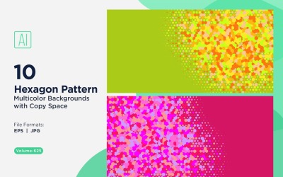 Esagono colorato di varie dimensioni Versatile modello di sfondo 625