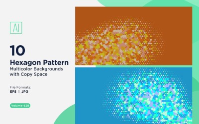 Esagono colorato di varie dimensioni Versatile modello di sfondo 628