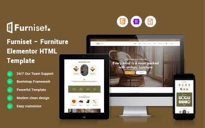 Furniset – Elementor-Website-Vorlage für Möbel
