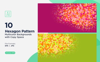 各种尺寸的彩色六边形多功能图案背景 579