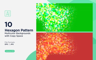 Hexágono colorido de vários tamanhos, padrão versátil, fundo 615