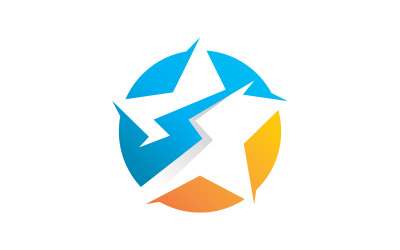 Modèle de conception de logo d&amp;#39;étoile, conception d&amp;#39;illustration vectorielle de logo d&amp;#39;étoile rapide V12