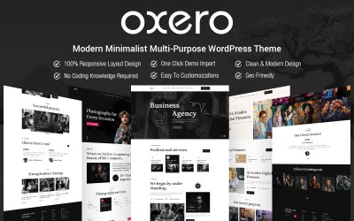 Oxero – moderní minimalistické víceúčelové téma WordPress