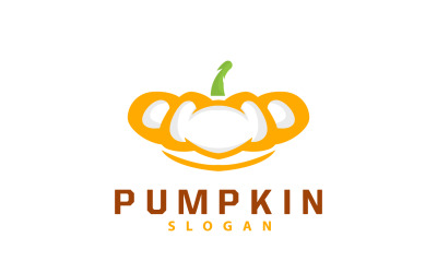 Premium Kürbis Logo Halloween Frucht Design V3