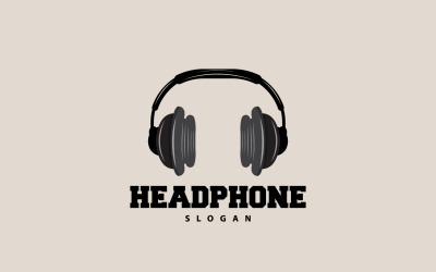 Casque Logo Appareil d&amp;#39;écoute de musique Vector V3