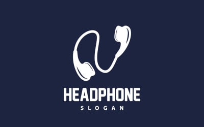 Kopfhörer-Logo, Musik-Hörgerät, Vektor, V10