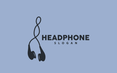 Kopfhörer-Logo, Musik-Hörgerät, Vektor, V12