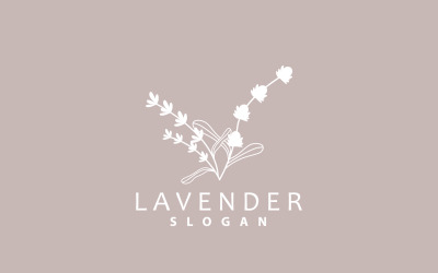 Lavendel-Logo, elegante lila Blume Pflanze V5