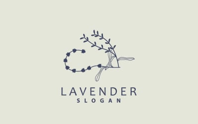 Levendula Logo Elegáns Lila Virágnövény V3