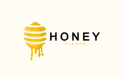 Logo de miel Abeille à miel Animal Vector V1