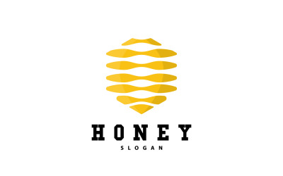 Logo de miel Abeille à miel Animal Vector V5