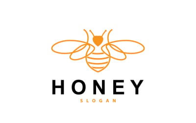 Logo de miel Abeille à miel Animal Vector V8