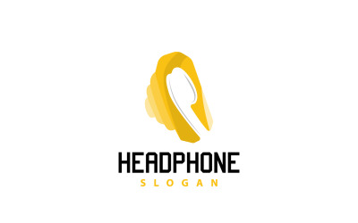 Logotipo de auriculares Dispositivo para escuchar música Vector V7