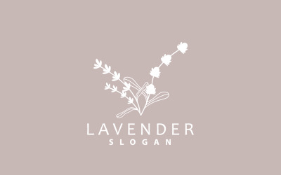 Planta elegante con flores moradas y logotipo de lavanda V5