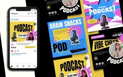 Szablon posta na Instagramie dla podcastu 6