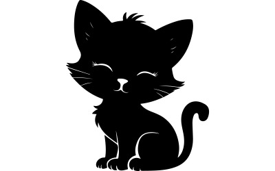 En siluettkonst av cat k illustration