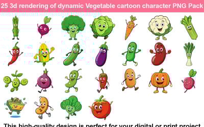 25 Dynamic Vegetable cartoon character