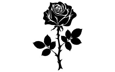 Rose silhouette vector art illustration