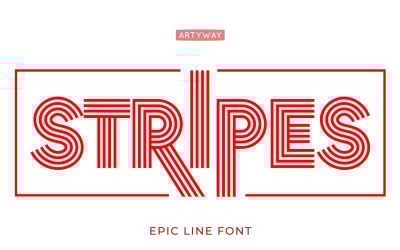 Título y logotipo con letras rayadas