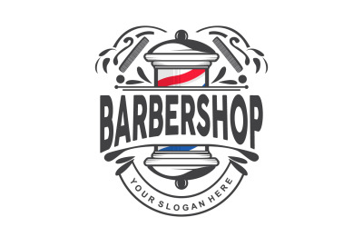 Logo de salon de coiffure ciseaux vecteur rétro vintage V8