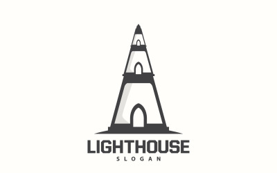 Logo majáku Sea Tower Vector Template V5