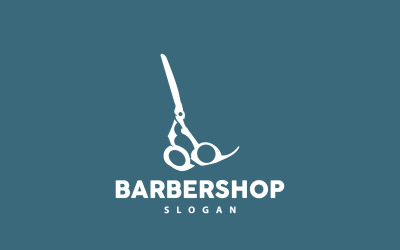 Logotipo de peluquería tijeras vector retro vintage v1