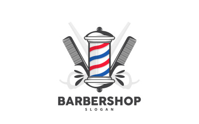 Logotipo de peluquería tijeras vector retro vintage V9