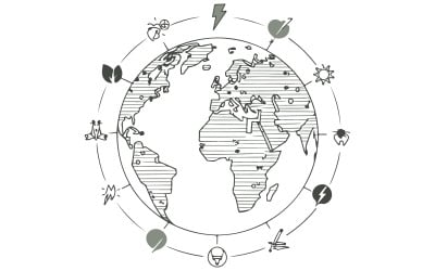 Globe made illustrating of a world