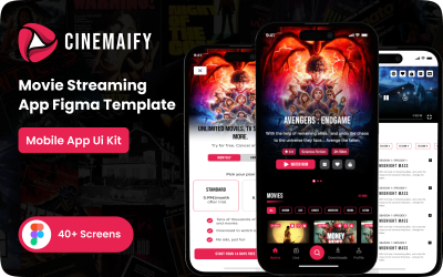 Cinemaify Film Akışı Mobil Uygulaması Kullanıcı Arayüzü Şablonu