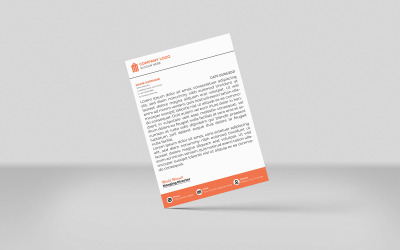 Briefkopfvorlage, einfaches Design und Vektordesign in Orange