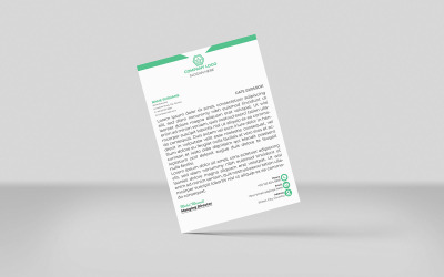 Grünes Briefkopf-Vorlagendesign für Unternehmen, neu