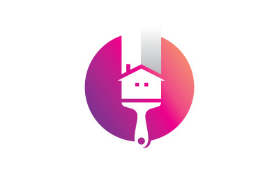 Paint logo full color luxury design style. Creative Brush concept  V0
