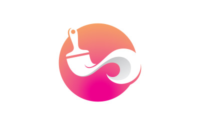 Paint logo full color luxury design style. Creative Brush concept  V11