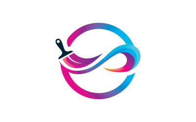 Paint logo full color luxury design style. Creative Brush concept  V12