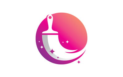 Paint logo full color luxury design style. Creative Brush concept  V7