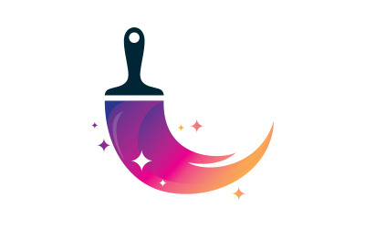 Verf logo full color luxe design stijl. Creative Brush concept V6