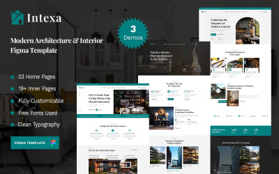 Intexa - Modern Arkitektur &amp;amp; Inredning Figma Mall